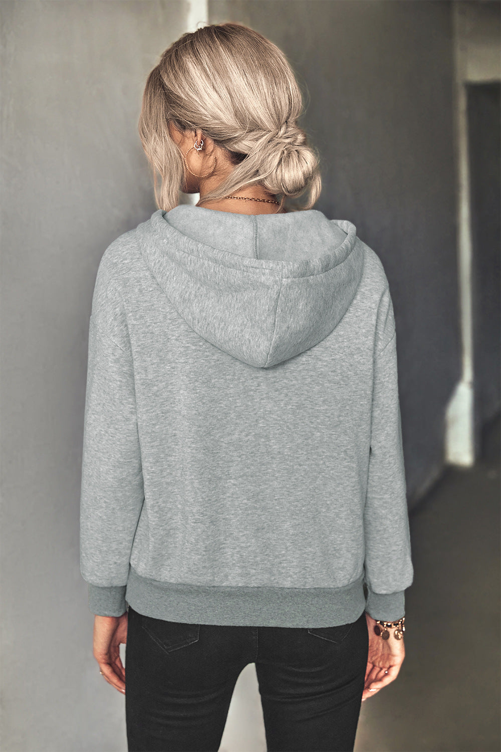 Half-Zip Drawstring Hoodie (Copy)